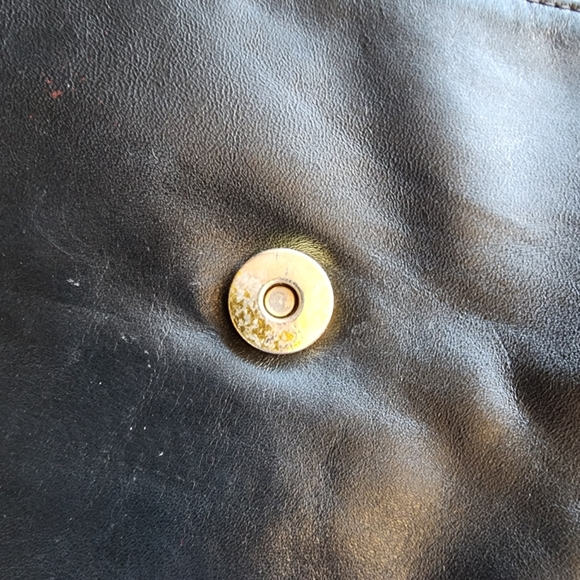 SAS Black Leather Clutch Zipper Pocket‎ Magnetic Closure Rectangle - Picture 8 of 16